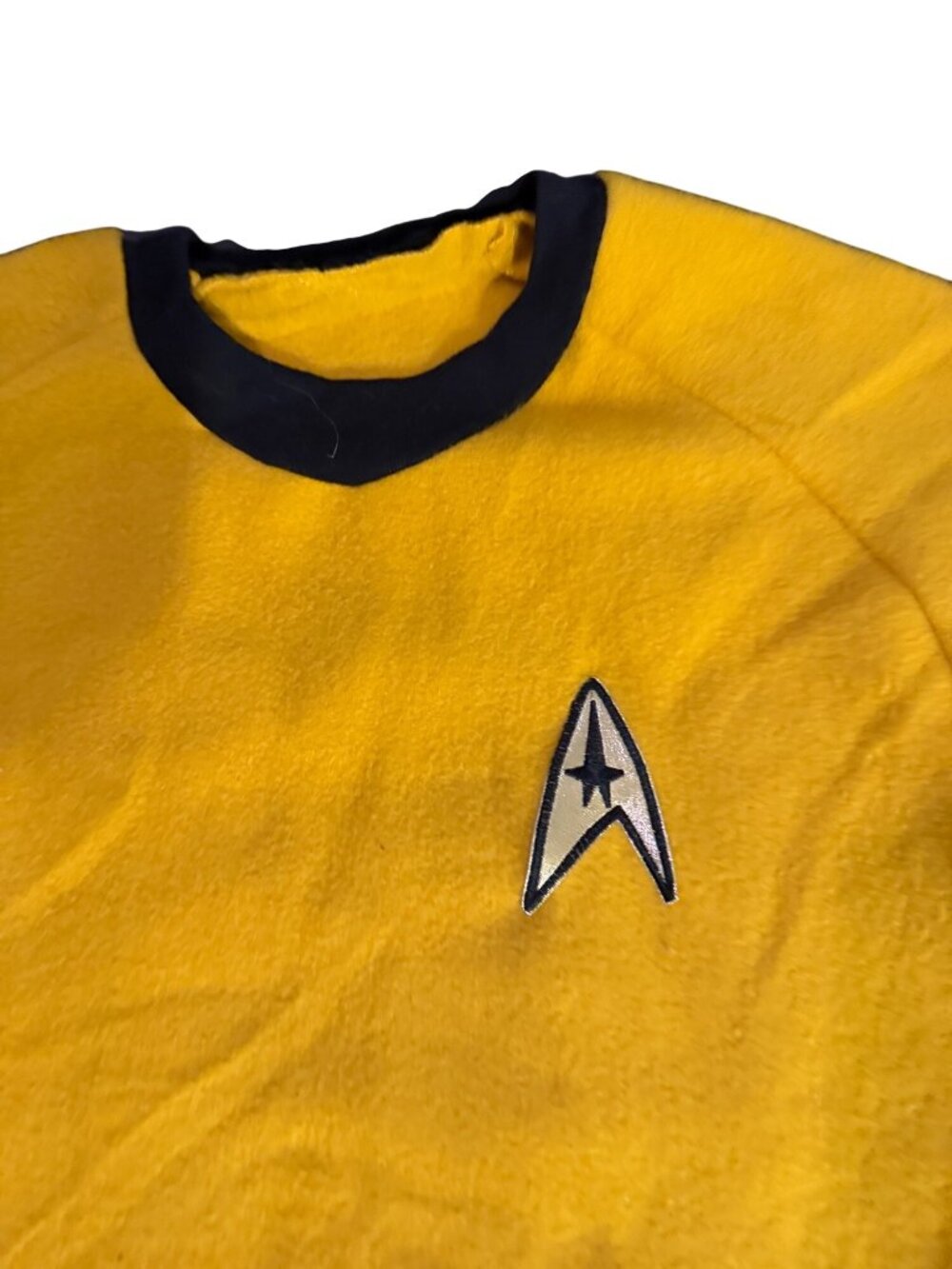 Star Trek Gold Long-Sleeve Shirt With Embroidered Insignia & Metallic Trimmed Cu - Picture 2 of 6